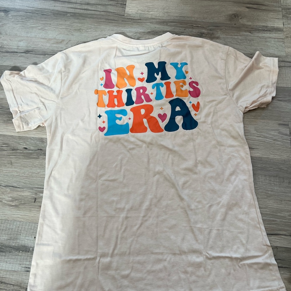 Graphic Tee with Colorful Text